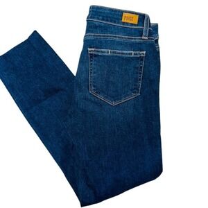 Paige Kylie Crop Dark Wash Denim Skinny Jeans Distressed Raw Hem Women's Size 26